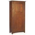 Gustav stickley wardrobe with paneled door and sides fixed interior shelf unmarked 72 x 35 x 17 12