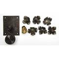 Samuel yellin wroughtiron door pull and back plate and six dogwoodshaped architectural elements unmarked pull 9 x 5 14 flowers 3 12 sq
