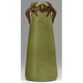 Van briggle exceptional early and tall twohandled tapering vase with handapplied bronze overlay of stylized mistletoe on an olive green feathered ground 1904 our understanding is that these wer