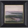 Arthur wesley dow watercolor on paper landscape framed partial signature or monogram lower right 7 34 x 7 12