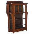 Limbert singledoor china cabinet no 452 with exterior shelves over long corbels three adjustable shelves on casters branded signature 59 14 x 44 34 x 15 12