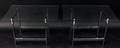 Pair of Modern Chrome  Glass Side Tables