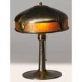 Roycroft hammered copper and mica helmetshade table lamp orb  cross mark 14 12 x 7 14