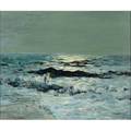 Howard russell butler american 18561934 moon sheen on the sea oil on canvas framed artists studio label on verso 19 x 23 provenance private collection princeton