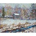 Tatiana alexeeva russianamerican b 1963 early snow oil on canvas framed signed and titled 16 x 20 provenance private collection pennsylvania