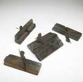 Wood planes box of twentyeight molding planes in various sizes and designs 19th c largest 9 12 x 5 12 x 2