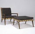 Th robsjohngibbings widdicomb lounge chair and ottoman with webbed seat supports and tufted fabricupholstered cushons chair marked with widdicomb fabric label chair 31 x 26 x 28 ottoman