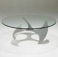 Knut hesterberg ronald schmidt propeller coffee table of polished aluminum with plate glass top unmarked 16 12 x 41 12 glass is 12 thick