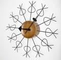 George nelson howard miller enameled steel and birch pretzel clock no 4774 gold howard miller label 17 dia