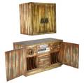 James mont two polychrome finish stereo cabinets with enameled brass handles unmarked bottom 32 x 51 x 23 top 32 x 32 x 22 12