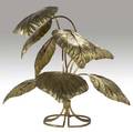 Tomasso barbi brass floor lamp with leafshaped reflectors approx 49 x 56 dia