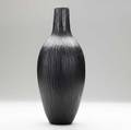 Massimo micheluzzi battuto carved glass vase murano 2002 signed and dated 15 14 x 6