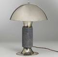 French art deco nickeled brass and shagreen desk lamp 12 x 9