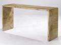 French modern parchmentcovered oak console table with inset oak feet numbered 362 29 34 x 58 12 x 15