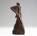 Jacques adnet rare art deco carved mahogany figurine of a dancer signed j j adnet stamped 6 or 9 13 12 x 6