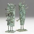 Klaus ihlenfeld phosphorus bronze pair of sculptures adam and eve one stamped k on base 6 12 and 7
