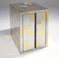 Paul evans cityscape twodoor cabinet in polished brass and chrome with single adjustable shelf 30 14 x 24 x 18 14
