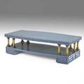 James mont polychrome grecian coffee table with gilded metal columns unmarked 16 12 x 56 14 x 27