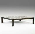 Edward wormley dunbar large coffee table with tile mosaic top on mahogany base green metal rectangular dunbar tag 13 x 48 sq