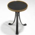 Edward wormley dunbar black laminate and walnut snack table no 479a labeled large brass dunbar d tag and attached paper label 19 x 13