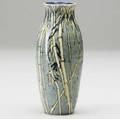 Pauline rare bud vase with bamboo restoration to two minor rim chips stamped crown and trademark 6 14 x 2 34