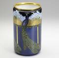 China painting porcelain vase finely painted with peacocks on austrian blank a few short scratches lam 16 10 x 5 34
