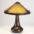 Dirk van erp hammered copper and mica threesocket trumpet table lamp windmill and open box 22 x 19