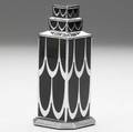 Lalique lucien lelong black enamel on frosted glass art deco perfume in black enamel and chrome box c 1929 some wear to enamel on bottle box stamped lucien lelong 1876 1931 ja bottle lucien l