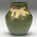 Harriet wilcox rookwood painted mat vase with oak leaves 1901 or 1910 flame mark i or x 33ez hew 5 14 x 4 12