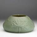 Van briggle large matte green vessel with maple leaves 1906 aa van briggle 1906 stamped 431 6 x 12