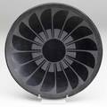 Maria martinez san ildefonso blackware plate in feather motif a few shallow scratches signed marie 11 34 dia