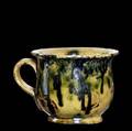 George ohr chamber pot novelty ware green and brown sponged glaze ge ohr biloxi miss 2 12 x 4