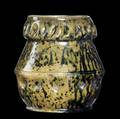 George ohr dimpled vase in speckled gunmetal amber and green glaze restoration around half of rim ge ohr biloxi miss 4 12 x 4