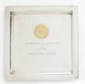 Tiffany  co richard nixon silver presidential presentation tray square with raised edge applied gilded coin depicts presidential seal inscribed to victoria l cotton from richard nixon 65 ot 5