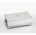 Canadian silver cigar case rectangular on four pierced bracket feet drop handles engraved falcon on hinged lid ca 1920 inscription on interior of lid 10 12 x 6 14 x 3 12 6125 ot