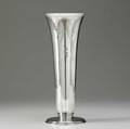 Tiffany  co silver trumpet vase celtic inspired motif with incised interlaced and strap decorations on broad flared foot ca 1912 monogram g 318 ot 13 58