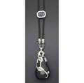 Cartier onyx diamond and platinum pear necklace new york ca 1920 the ribbon necklace with diamond and cabochon sapphire terminals and slide suspends a detachable bail to a pearshaped onyx pendan