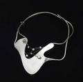 Wearable art collar by art smith modernist biomorphic silver form with patinated strapped wires and spheres ca 1950 signed 944 gs frontpiece 4 x 6
