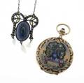 Art nouveau silver necklace and enameled gold watch silver and sodalite necklace from pforzheim with pliqueajour enamel dentil pearls and marcasite enameled 14k hunt case watch by billodes one c