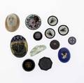 Collection of micromosaics etc approx 155 pieces removed from antique jewelry including micromosaics cameos intaglios and enamels some antiquities