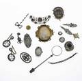Antique jewelry findings  fragments gold silver platinum and gf includes diamonds and gemstones 18001930 241 gs gw