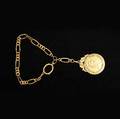 18k rococo coin fob  chain possible replica coin queen maria of portugal 1789 44 gs 14 14