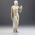 Rosenthal nude figurine 20th c with a white cap and flowing wrap signed schlipstein  13 14