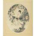 Louis icart french 18881950 grape picking drypoint etching framed signed image 20 14 x 15 12 oval