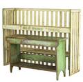 old home bread two tier bread rack painted white together with green painted country bench tallest 42 12 x 53 34 x 15 34