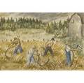 Waldo pierce american 18841970 maine farming watercolor on paper signed titled and dated 1960 14 x 20 sheet
