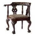Corner chair 19th c with carved frame ball and claw feet and upholstered seat 30 14 x 27 12 x 28 34