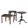 Table grouping 19th20th c butlers tray table chinese stand and mahogany pie crust table 24 12 x 22 dia