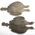 Pair of hanging pheasant wood carvings early 20th c each 20 x 10 12