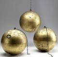 Pawnbrokers trade sign of three balls on chain 19th c each 10 dia